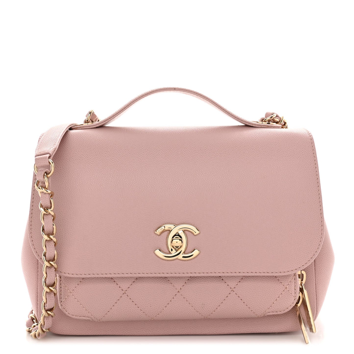 Caviar Quilted Medium Business Affinity Flap Light Pink
