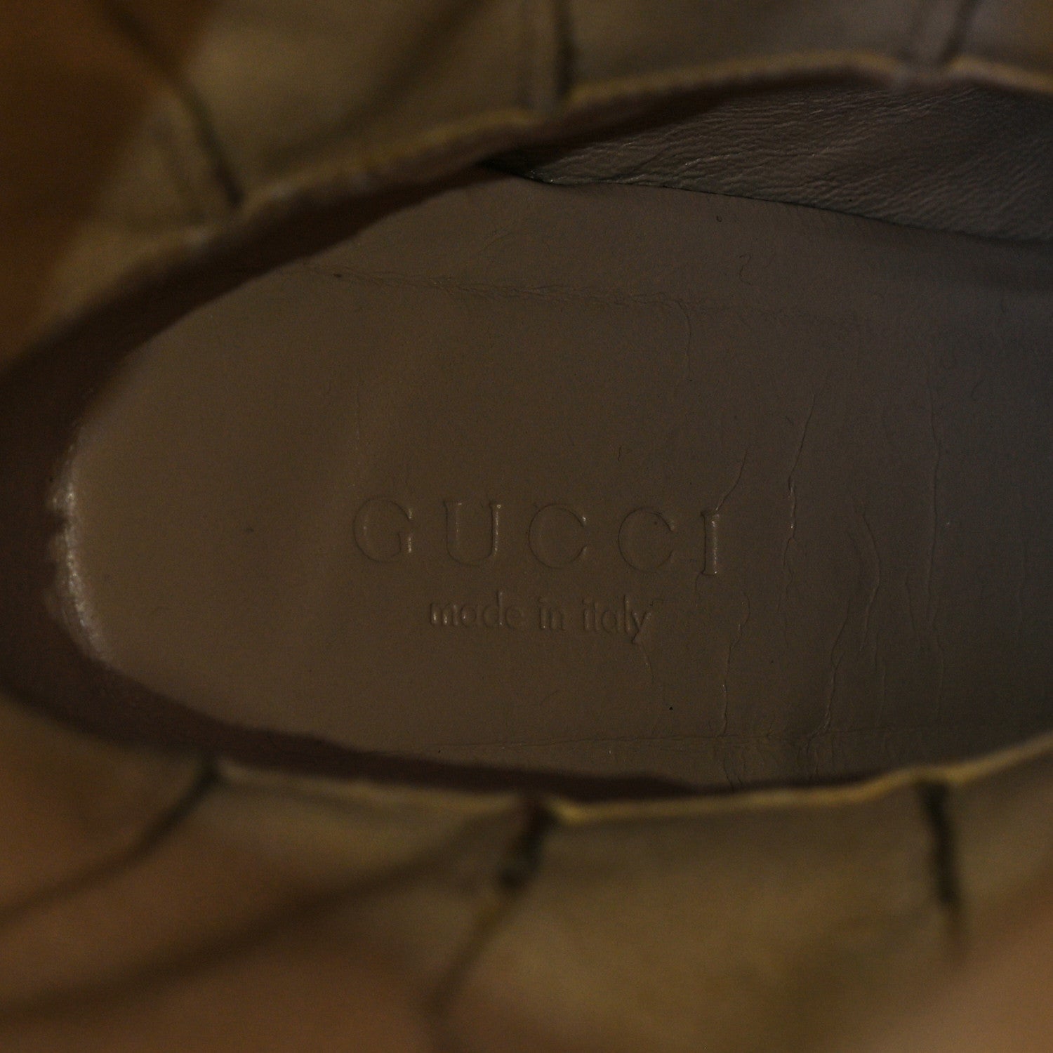 Gucci Monogram Malaga Kid Lisa Mid Heel Boots 37 Beige Ebony 7 of 7