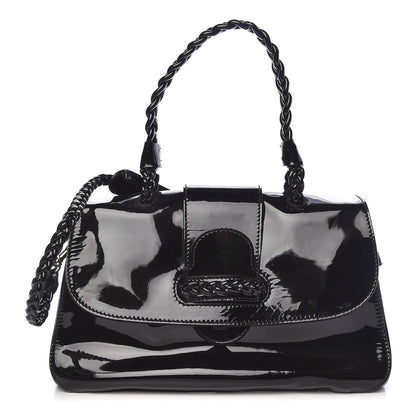 Valentino Garavani Patent Histoire Flap Black 1 of 11