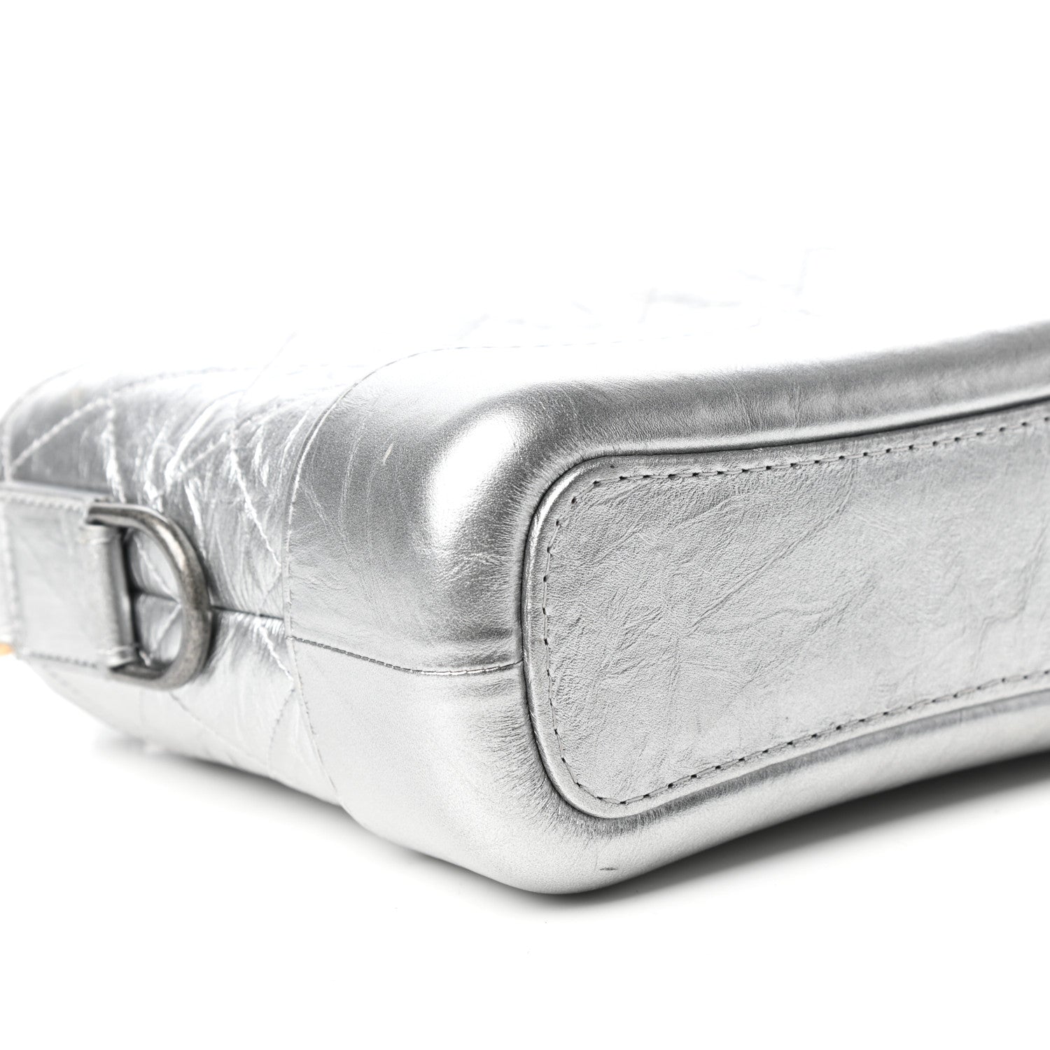 Chanel Metallic Aged Calfskin Quilted Small Gabrielle Hobo Silver 8 of 9