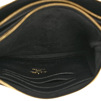 Louis Vuitton Empreinte Monogram Giant Double Zip Pochette Black Cream 5 of 11