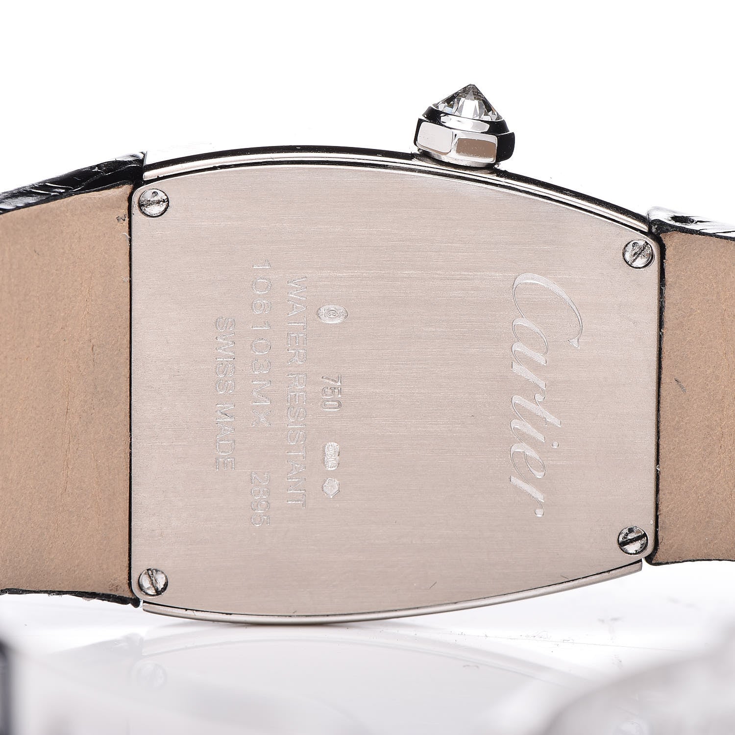 Cartier 18K White Gold Alligator Diamond Bezel 28mm La Dona Quartz Watch 12 of 13