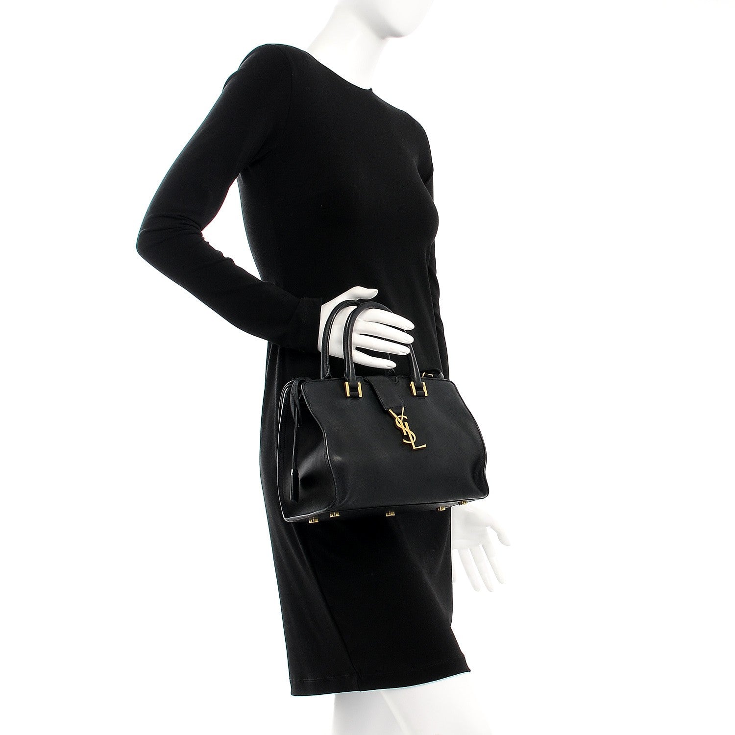 Saint Laurent Calfskin Monogram Baby Downtown Cabas Black 3 of 17