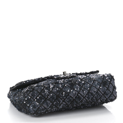 Chanel Satin Sequin Medium Classic Flap Grey 4 of 10