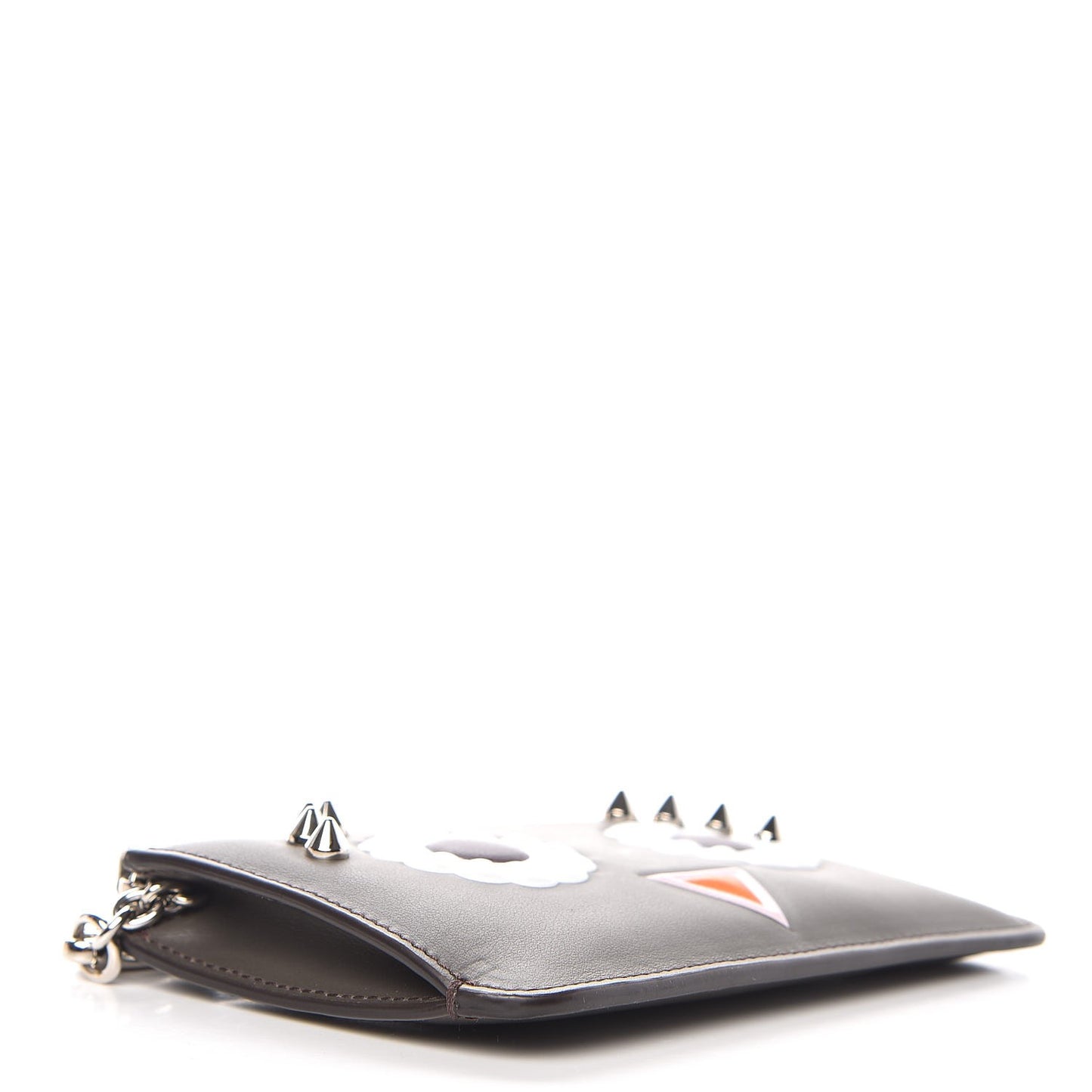 Vitello Century Lucido Hypnoteyes Studded Coin Pouch Key Case Carbone White Multicolor