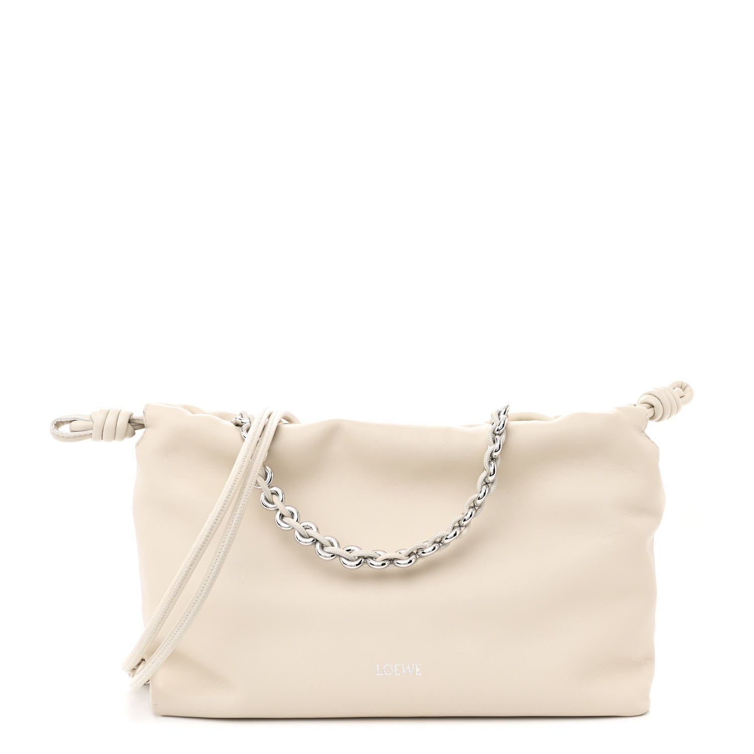 Loewe Mellow Nappa Medium Donut Chain Flamenco Knot Clutch Sea Salt 1 of 10