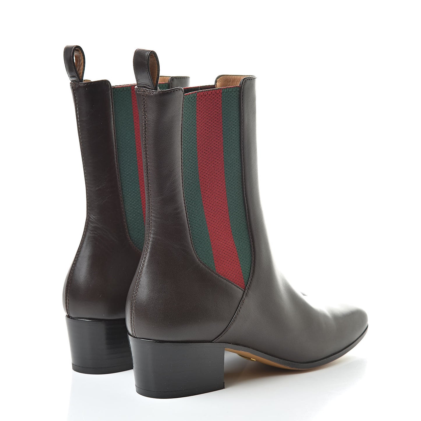 Calfskin Web Karen Ankle Boots 36 Brown
