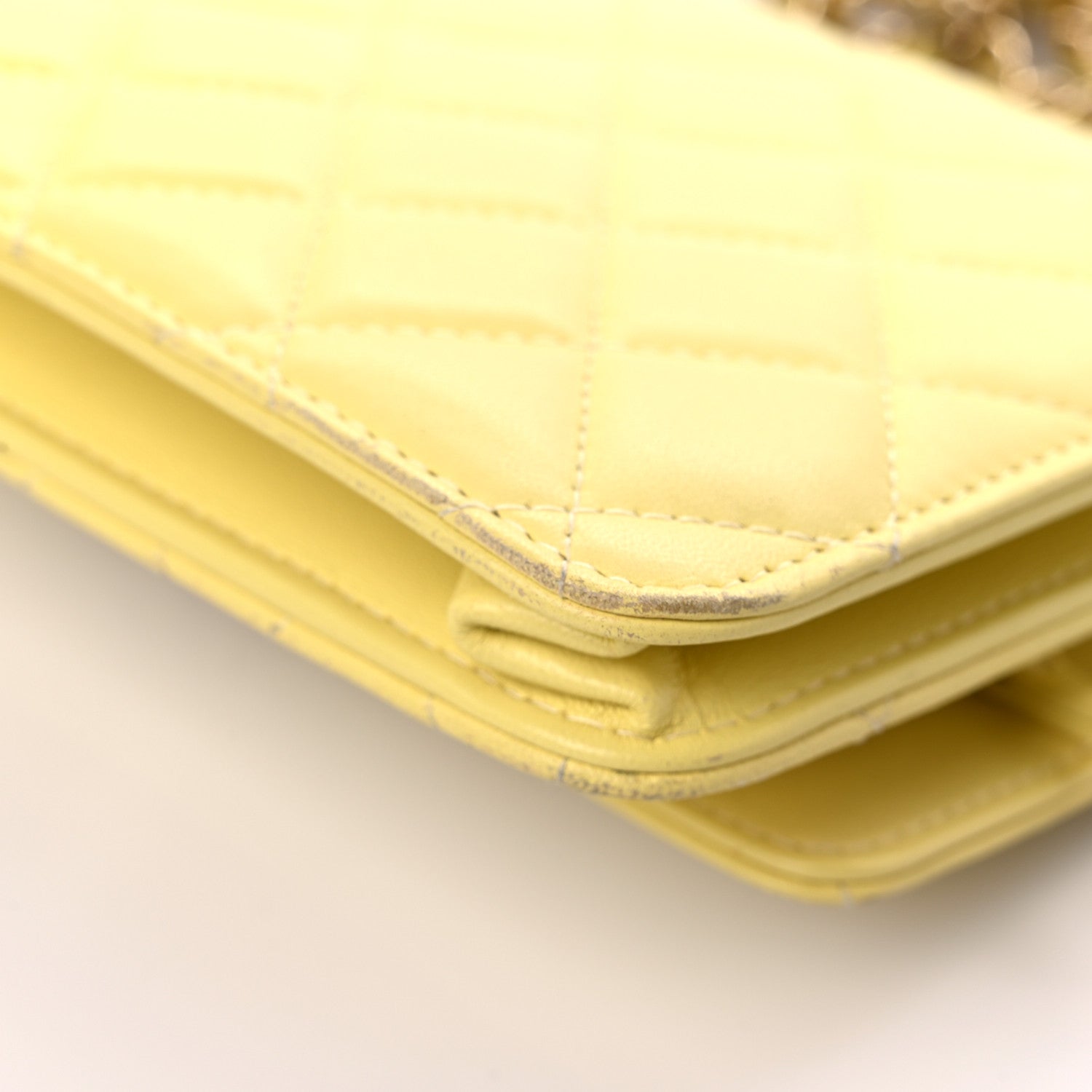 Chanel Lambskin Quilted Trendy CC Wallet On Chain WOC Yellow 12 of 24