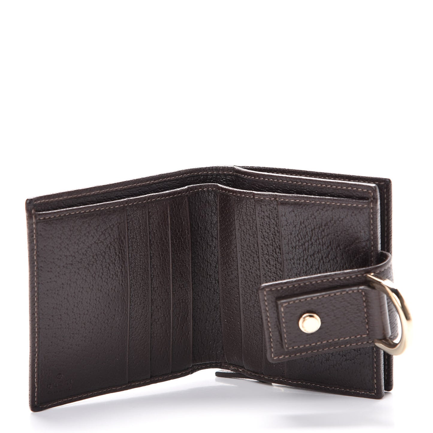 Monogram D Ring Compact Wallet Dark Brown