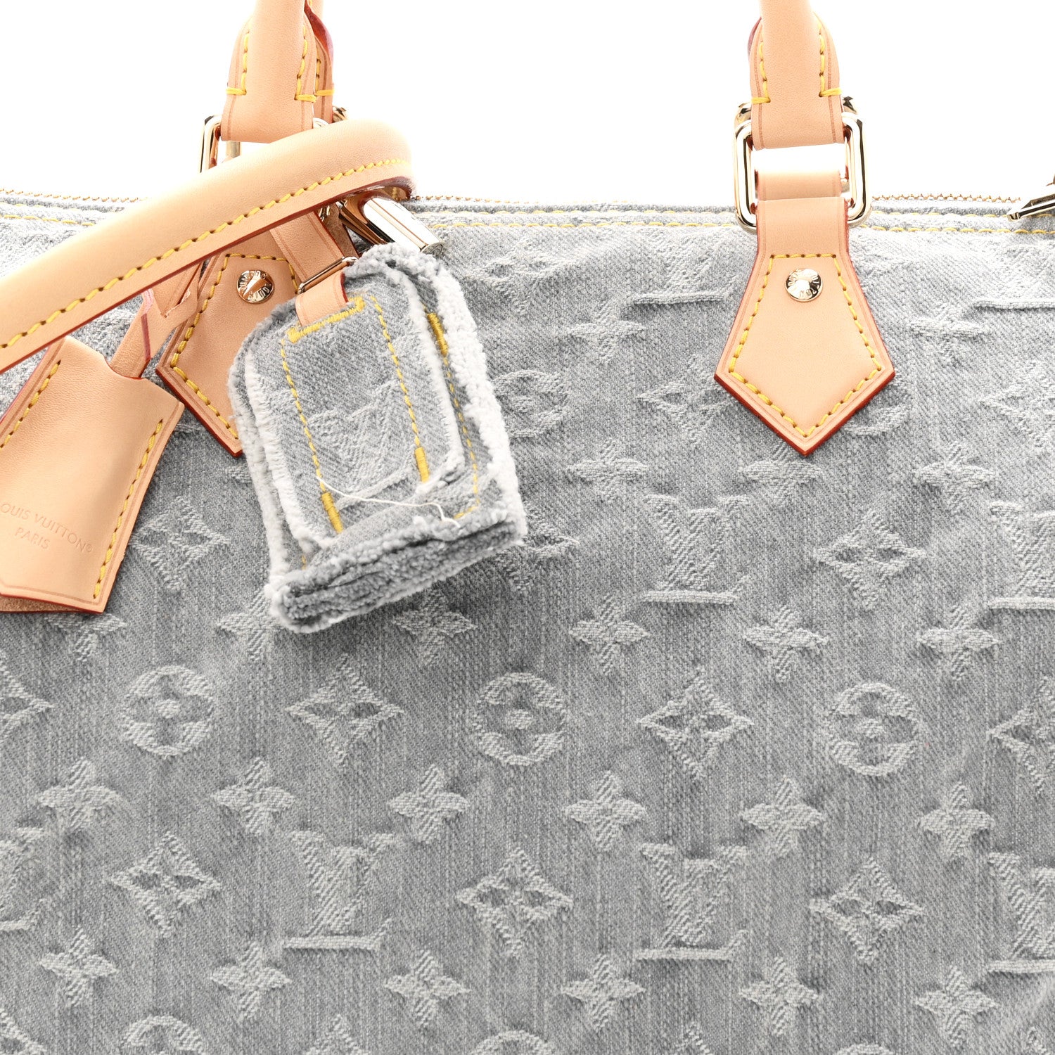 Louis Vuitton Monogram Denim Speedy Soft 30 Washed Gray 7 of 9