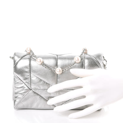 Miu Miu Nappa Patch Pearl Shoulder Bag Cromo 3 of 14