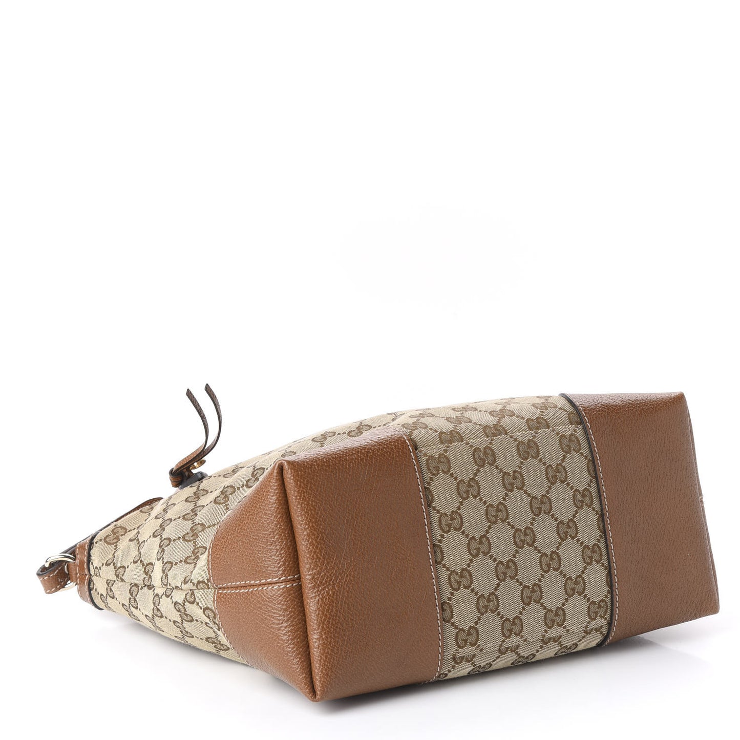 Monogram Textured Calfskin Medium Bree Foldover Tote Beige Ebony Nocciola