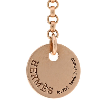 Hermes 18K Rose Gold Diamond Clou d'H Pendant Necklace 4 of 5