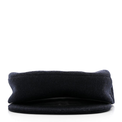 Hermes Broadcloth Newton Calfskin Dani Cap 56 Marine Black 3 of 8