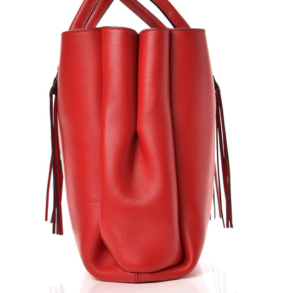 Lanvin Smooth Calfskin Small Fringe Shopper Tote Red 8 of 8