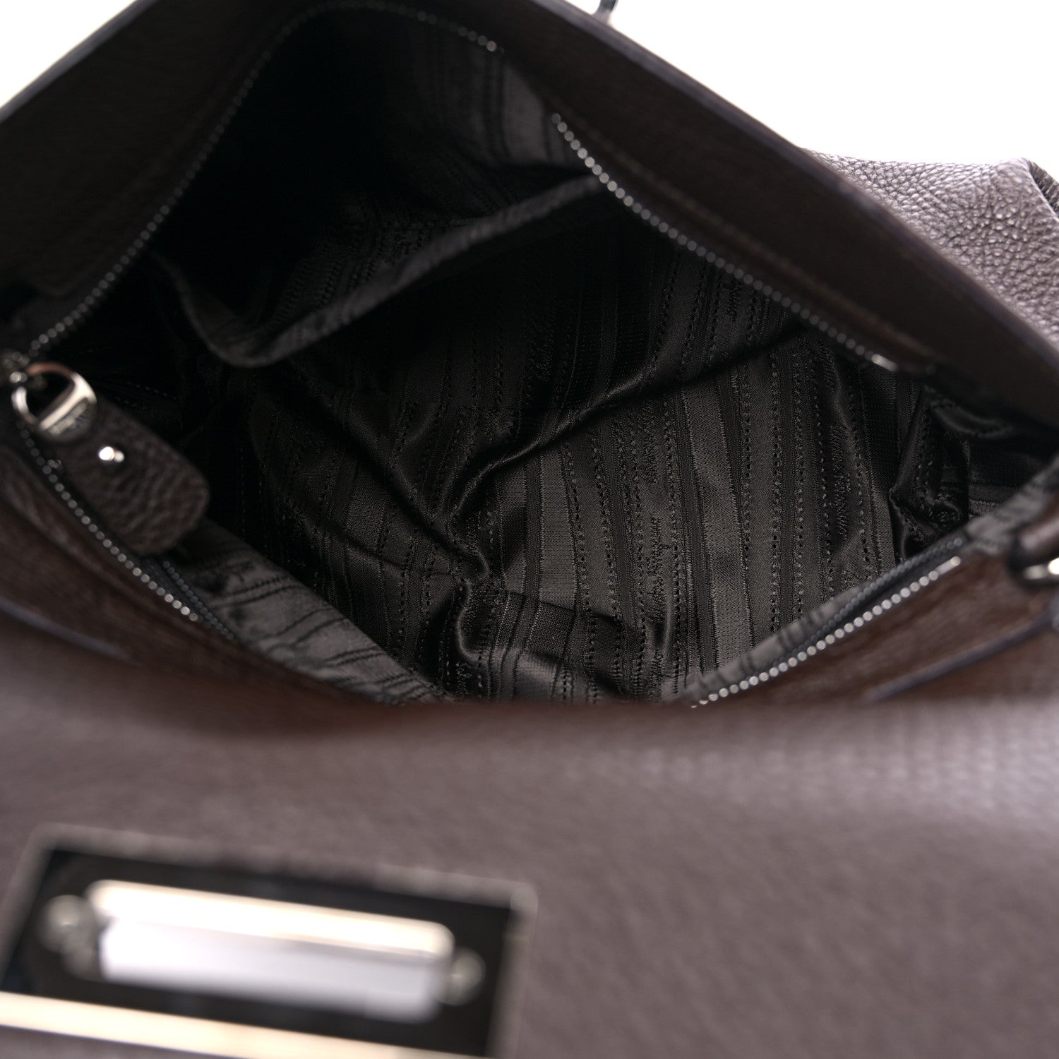 Salvatore Ferragamo Grained Calfskin Sofia Satchel Brown 5 of 10