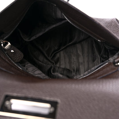 Salvatore Ferragamo Grained Calfskin Sofia Satchel Brown 5 of 10