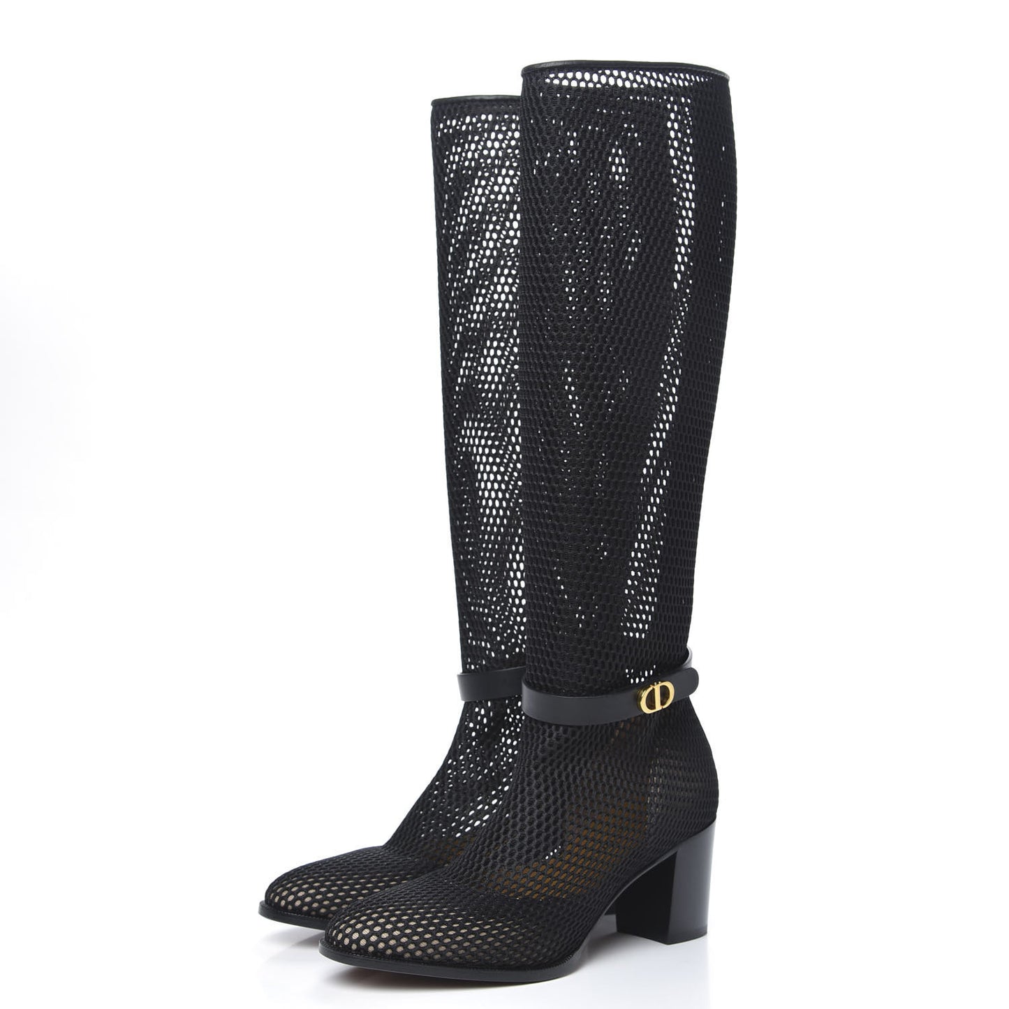 Calfskin Empreinte Resille High Boots 37.5 Black