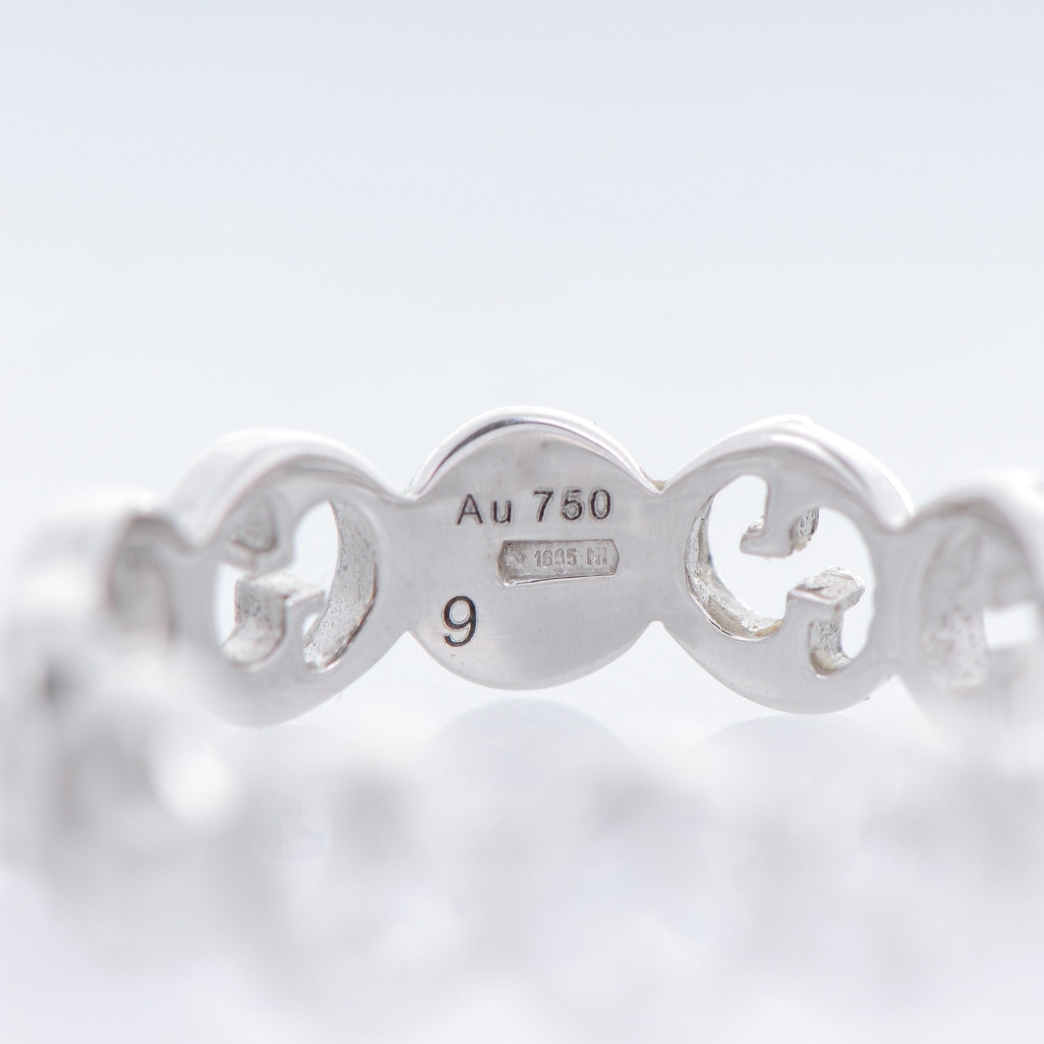 Gucci 18K White Gold 5mm 1973 Band Ring 4.75 4 of 5