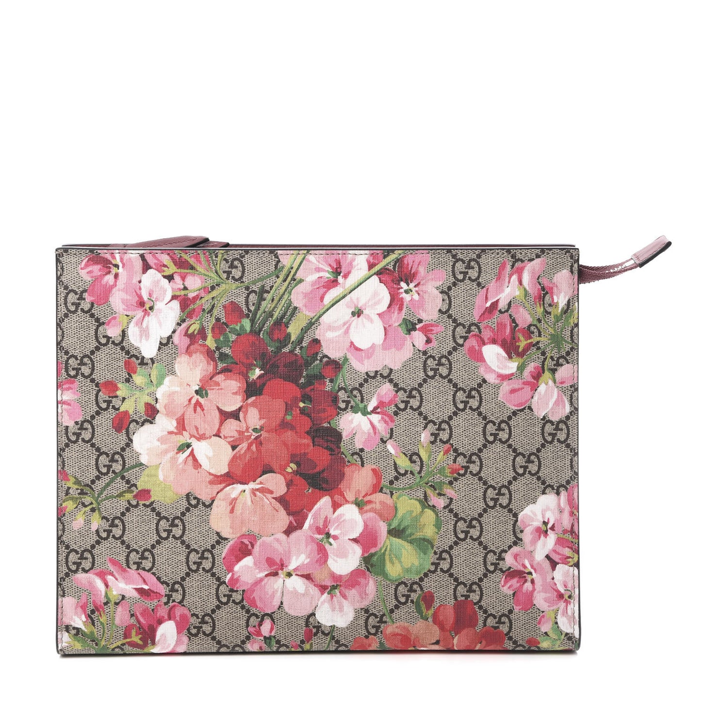 GG Supreme Monogram Blooms Large Cosmetic Case Beige Multicolor Dry Rose