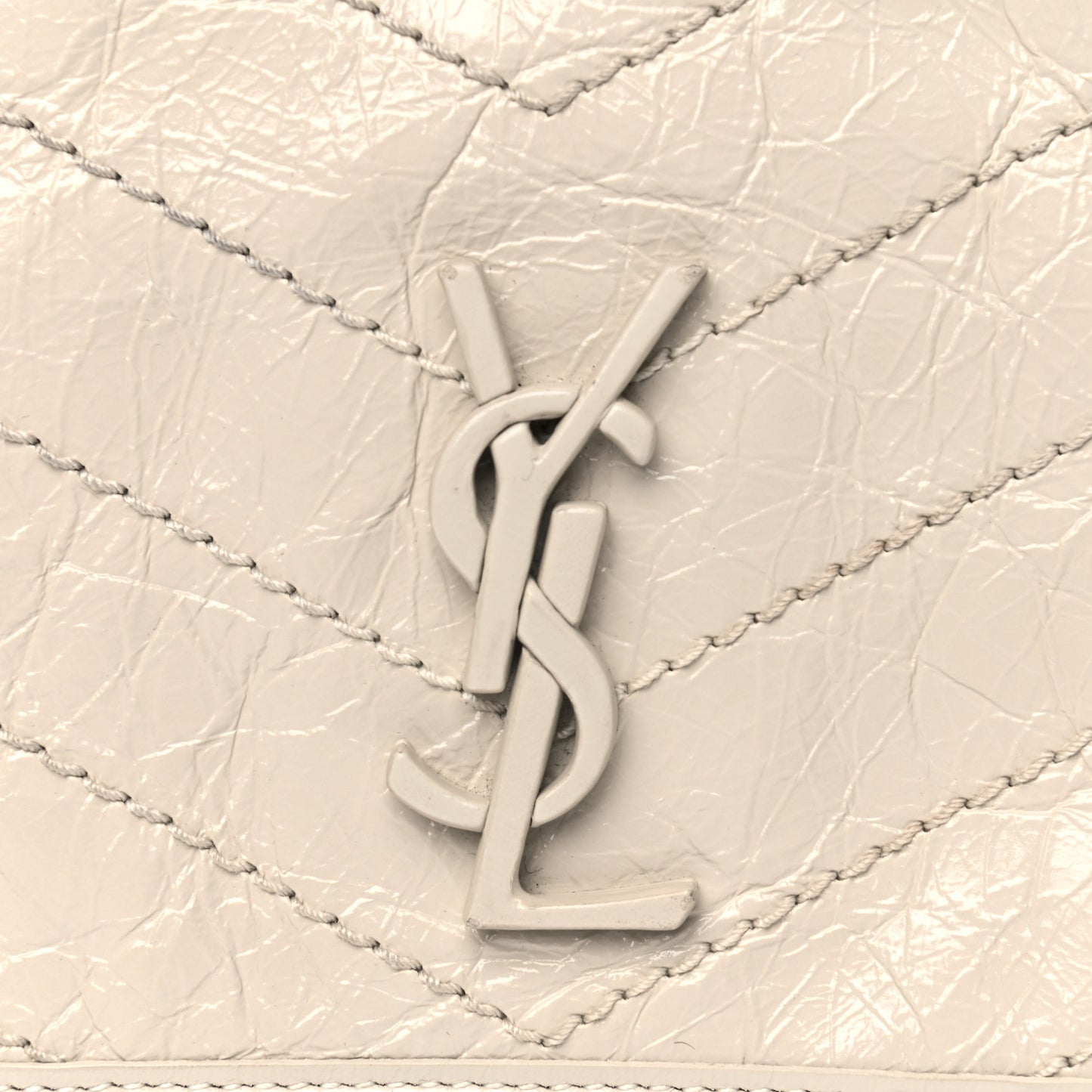 Crinkled Calfskin Matelasse Monogram Niki Chain Wallet Crema Soft