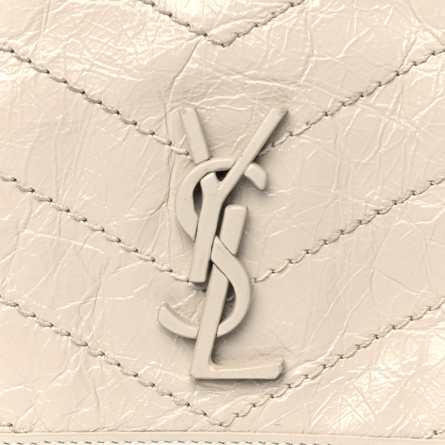 Saint Laurent Crinkled Calfskin Matelasse Monogram Niki Chain Wallet Crema Soft 5 of 5