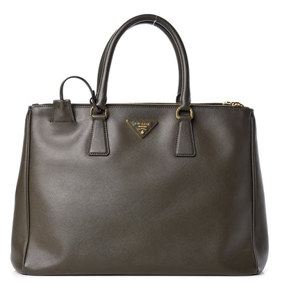 Prada Saffiano Large Galleria Double Zip Tote Militare 1 of 16