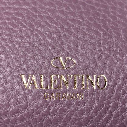 Valentino Garavani Pebbled Calfskin Medium Rockstud Tote Dark Mauve 10 of 11