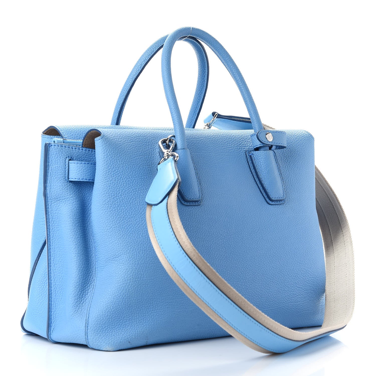 MCM Grained Calfskin Medium Milla Tote Tile Blue 3 of 8