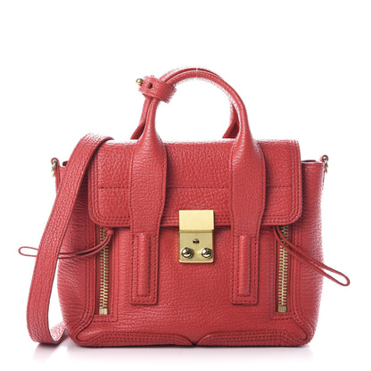 3.1 Phillip Lim 3.1 Textured Calfskin Mini Pashli Satchel Red 1 of 9