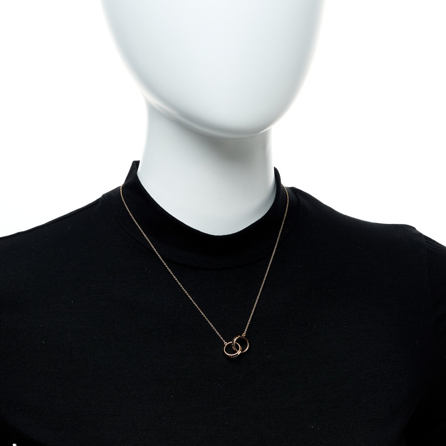 Tiffany 18K Rose Gold Interlocking Atlas Open Pendant Necklace 2 of 6
