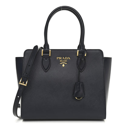 Prada Saffiano Soft Calfskin Small Zippered Tote Black 1 of 7