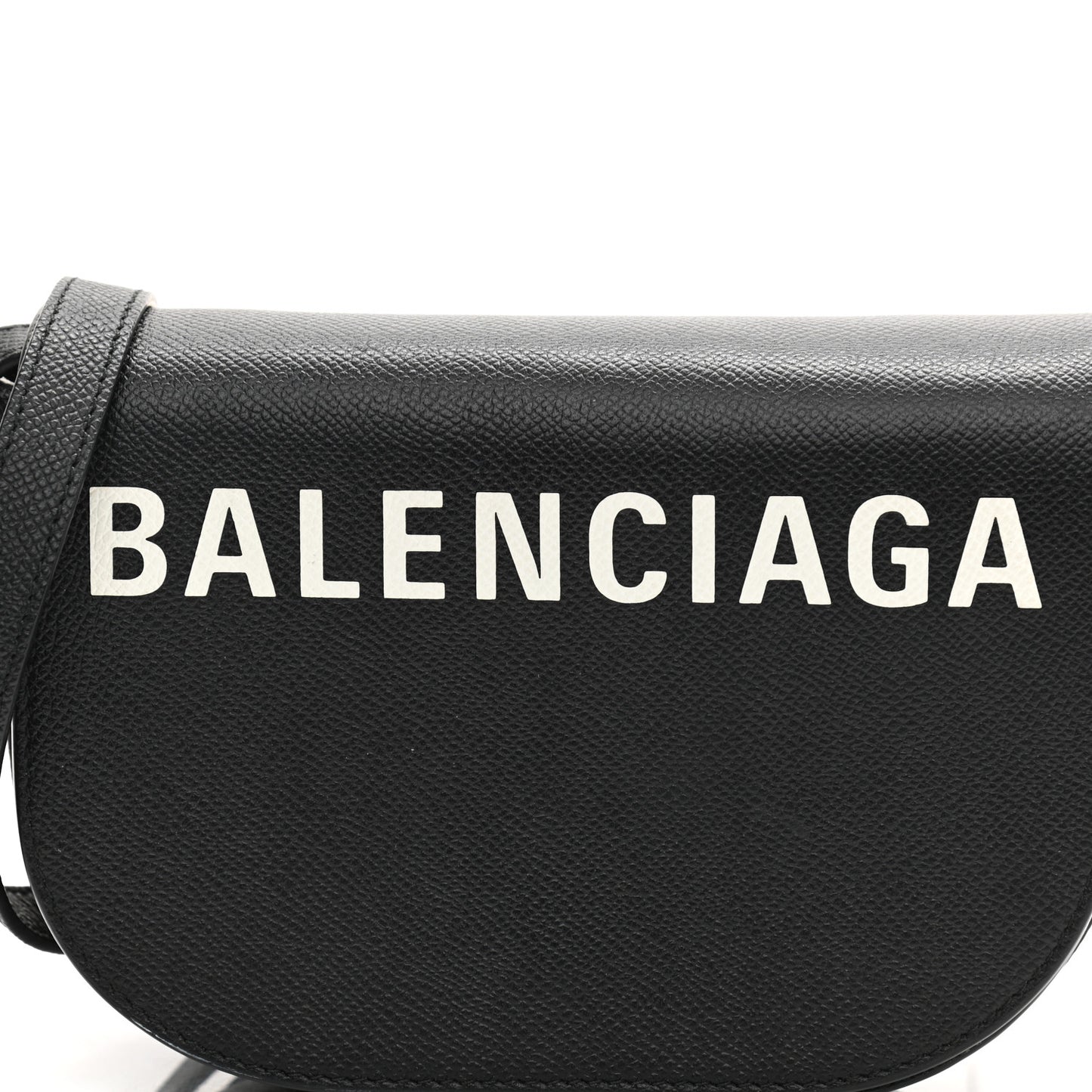 Grained Calfskin Logo Print Ville Day Bag XS Black