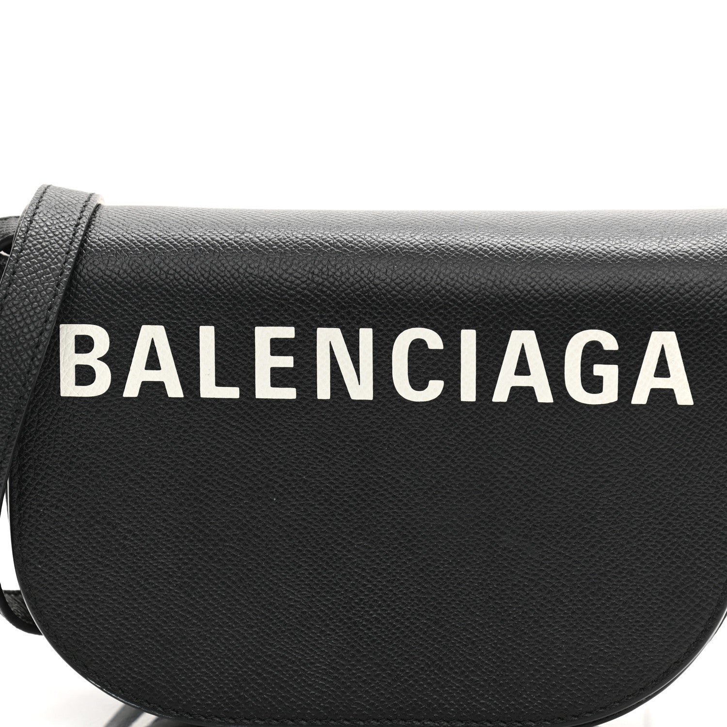 Balenciaga Grained Calfskin Logo Print Ville Day Bag XS Black 7 of 10