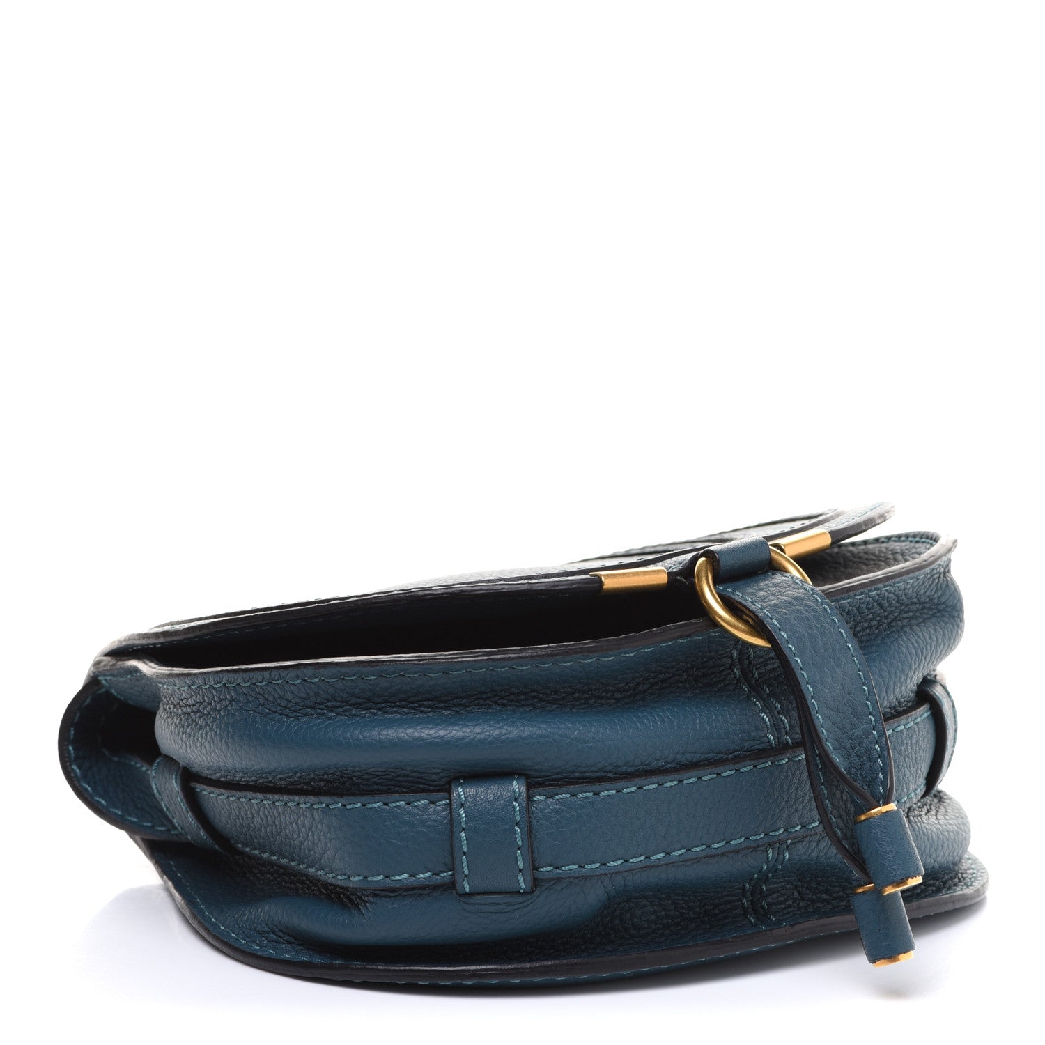 Chloe Calfskin Mini Marcie Round Crossbody Bag Teal 3 of 9