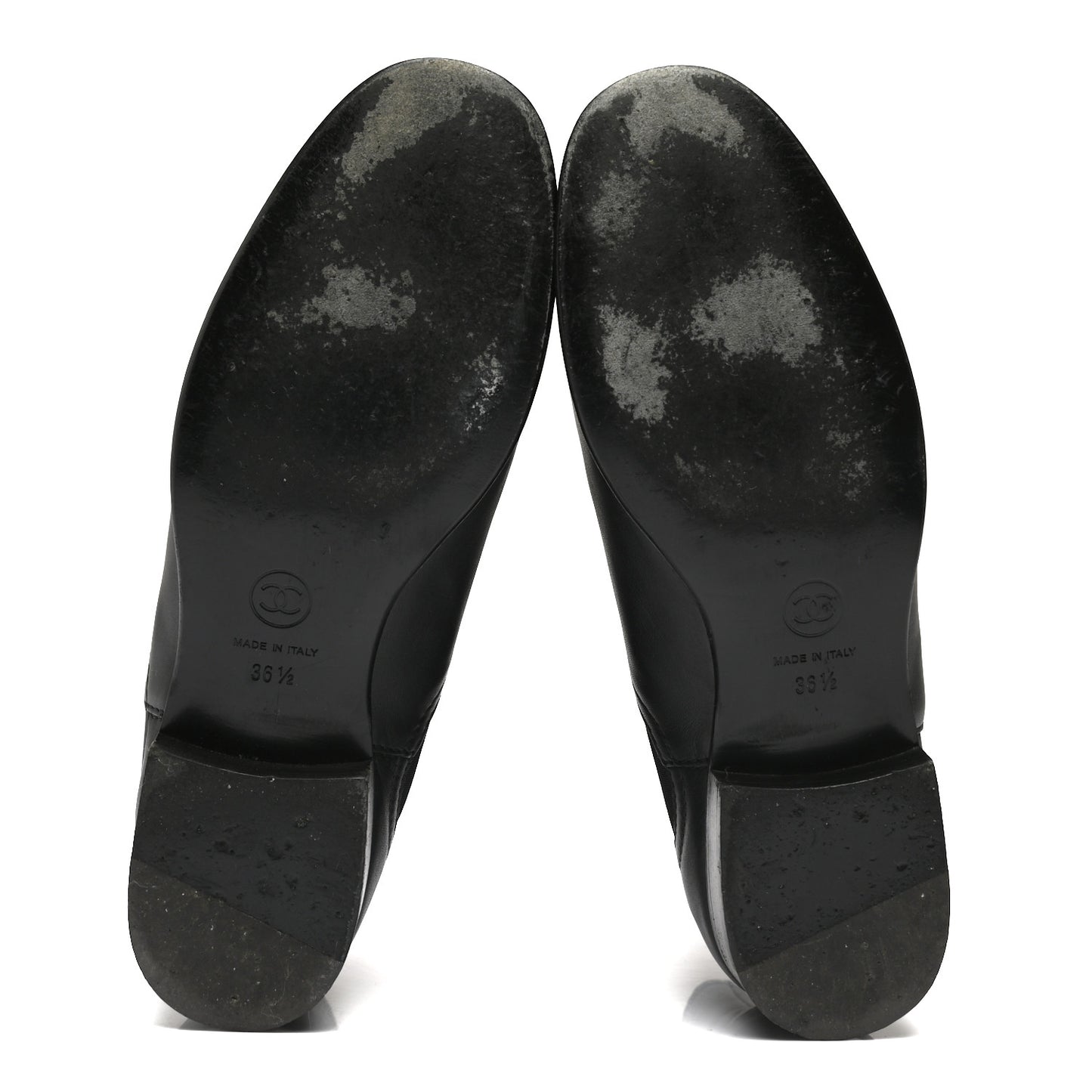 Calfskin Elastic Short Boots 36.5 Black