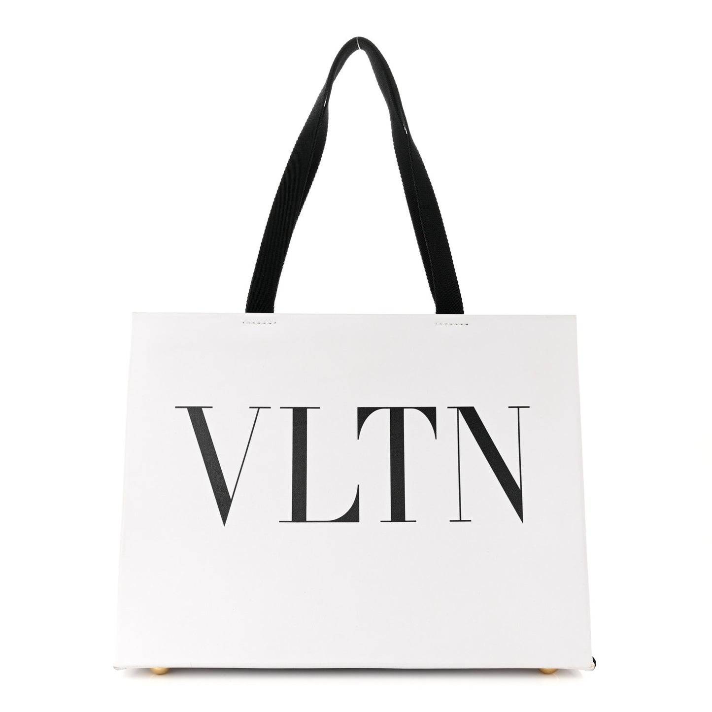 Printed Calfskin VLTN Tote White