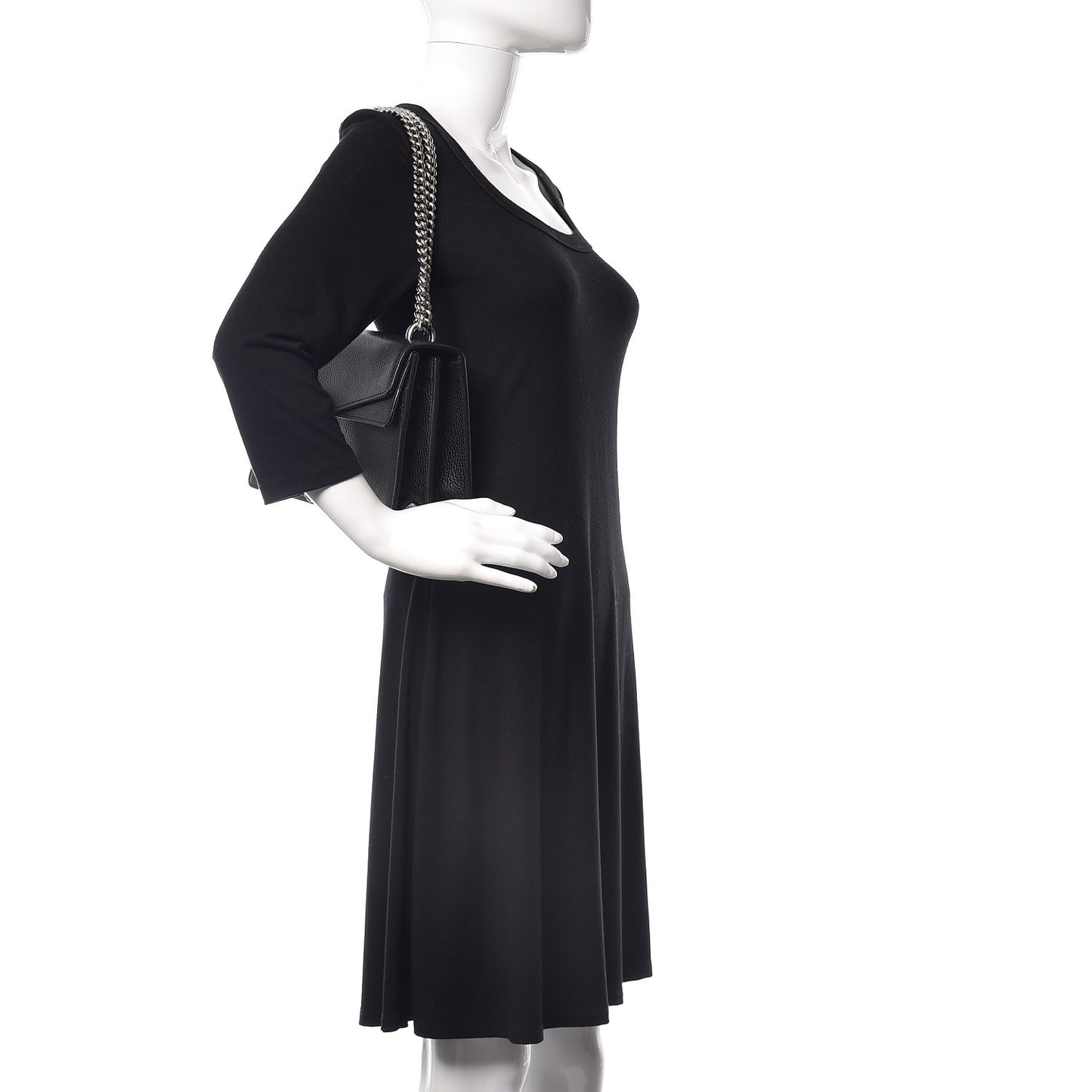 Pebbled Calfskin Small Dionysus Shoulder Bag Black