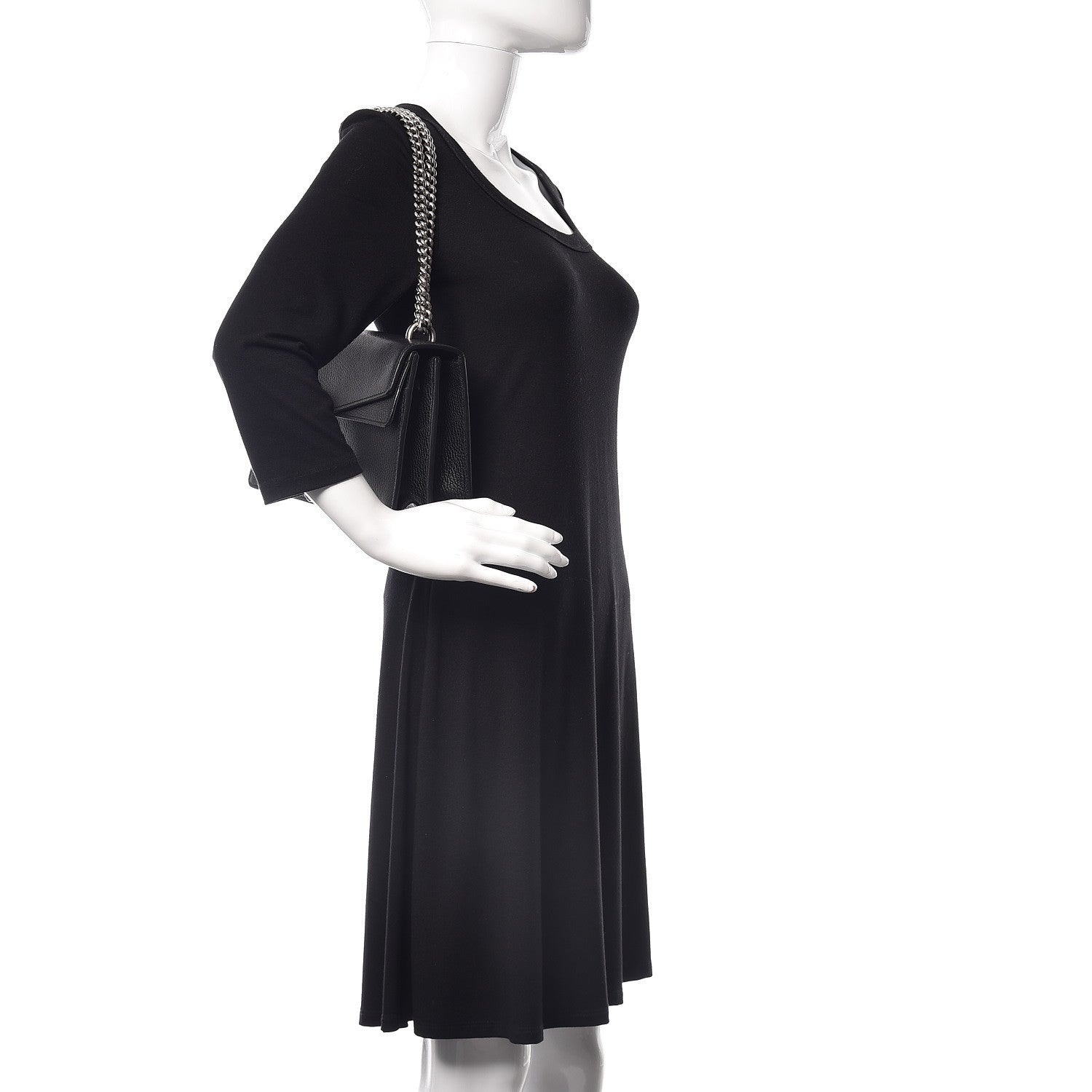 Gucci Pebbled Calfskin Small Dionysus Shoulder Bag Black 2 of 12