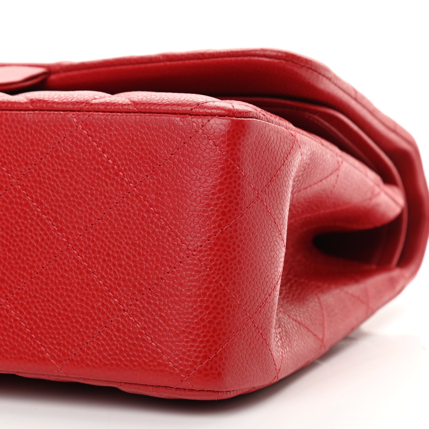 Chanel Caviar Quilted Jumbo Double Flap Red 10 of 10