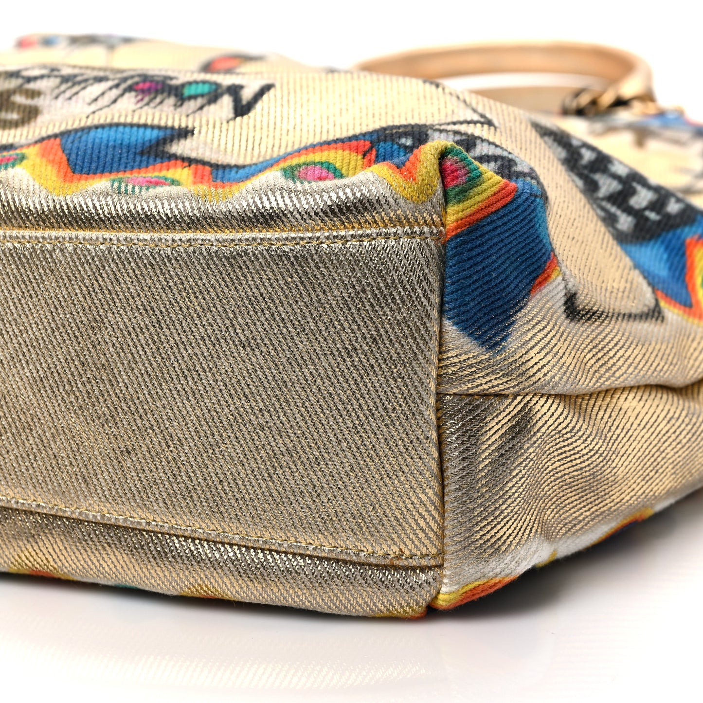 Graffiti Printed Canvas Street Spirit Tote Multicolor