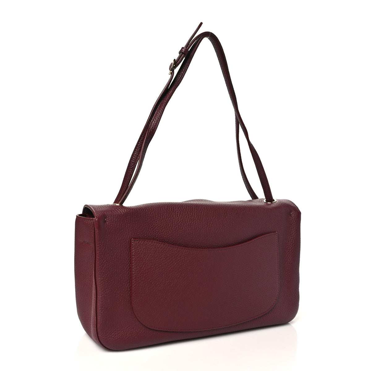Grained Calfskin Small Souplissimo Maxi Flap Burgundy