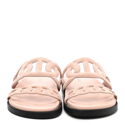 Hermes Suede Goatskin Extra Sandals 38 Rose Opaline 2 of 10