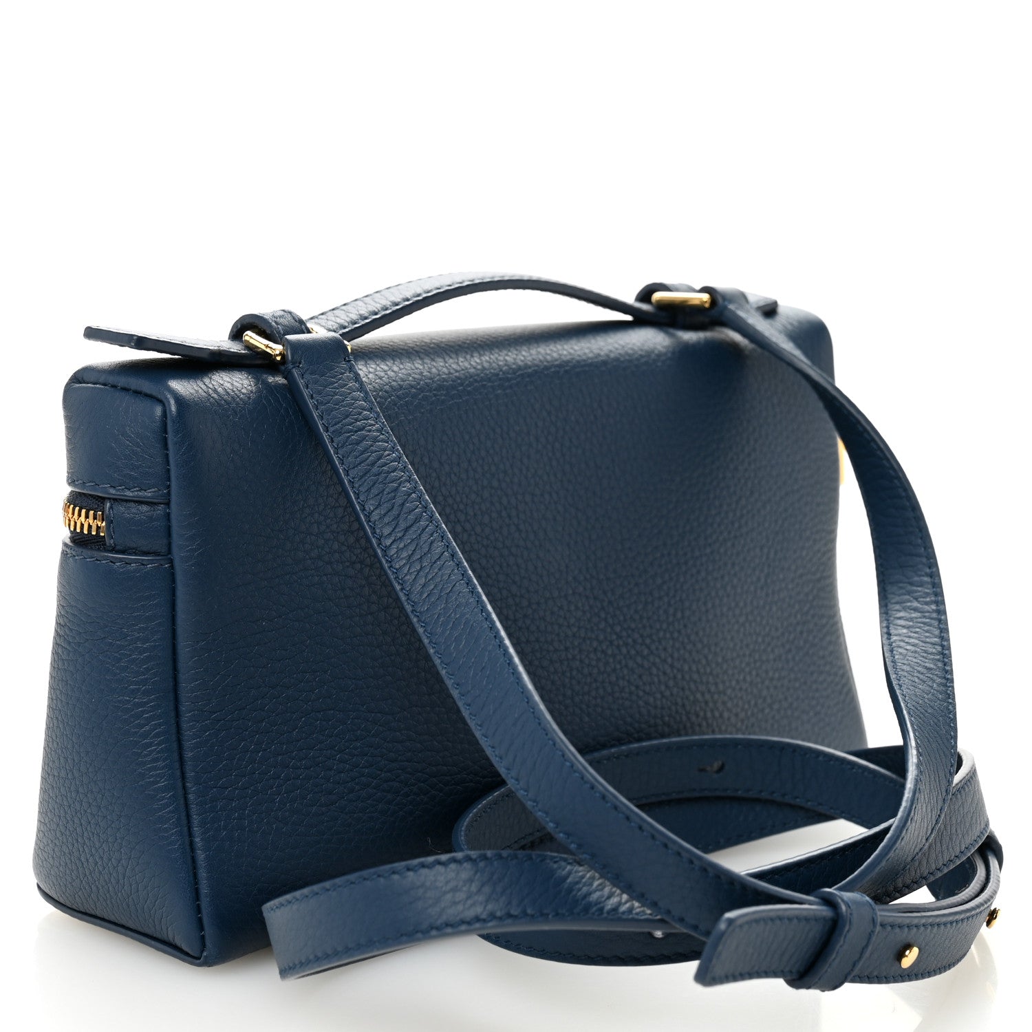 Loro Piana Grained Calfskin L19 Extra Pocket Pouch Navy Blue