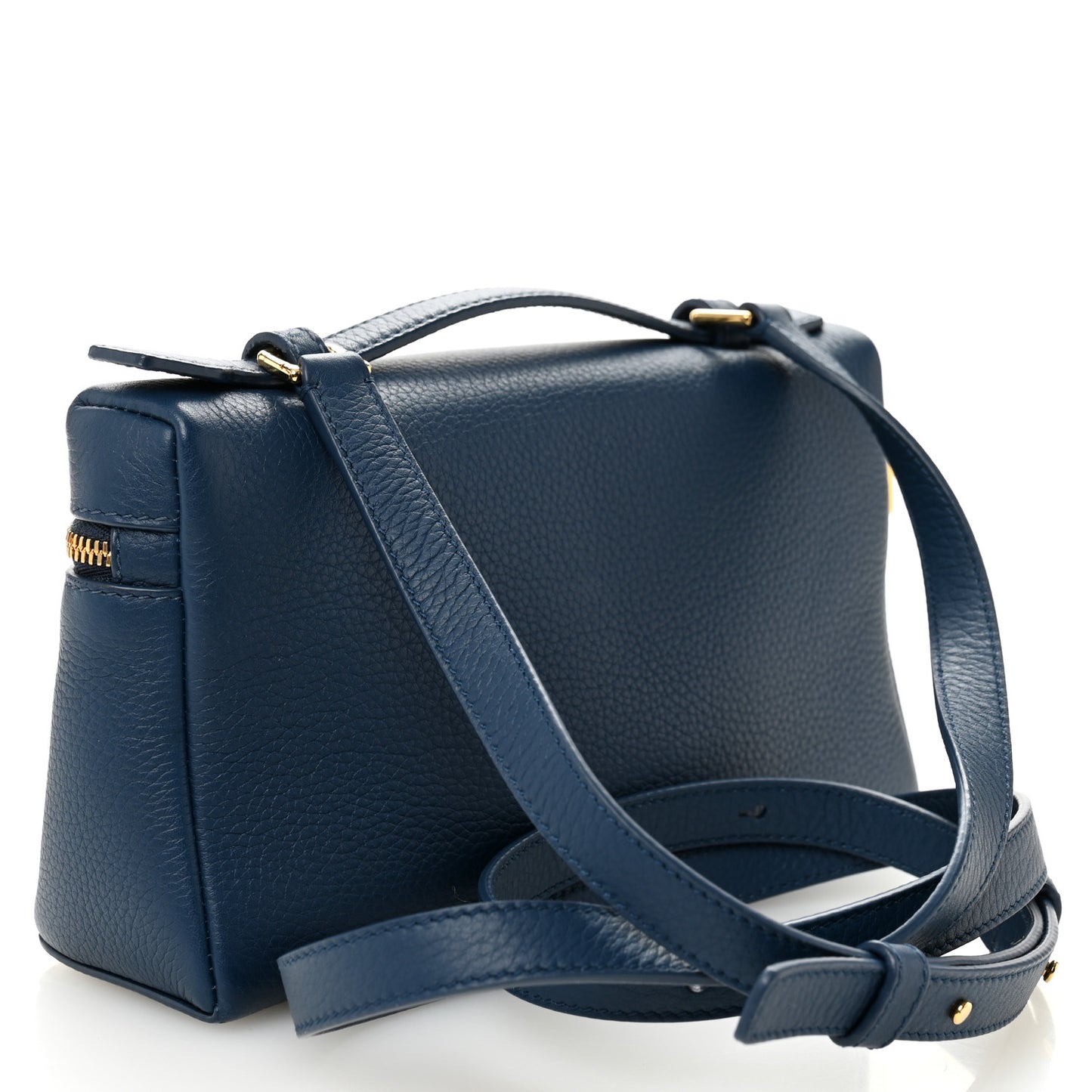 Grained Calfskin L19 Extra Pocket Pouch Navy Blue