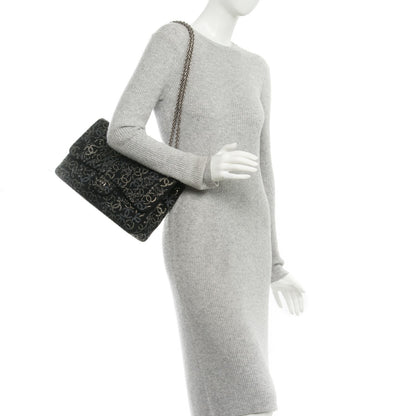 Chanel Tweed Strass Jumbo Pudong Flap Black 2 of 8