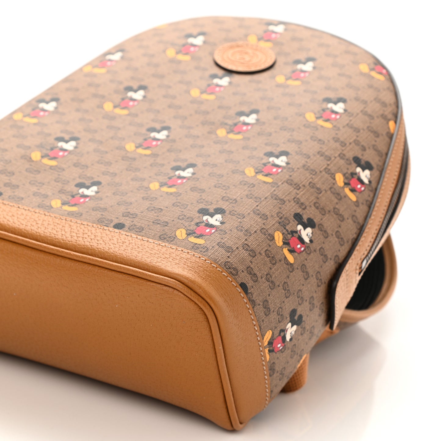 X DISNEY Mini Vintage GG Supreme Monogram Mickey Mouse Small Dome Backpack Beige Vintage Sun Oil