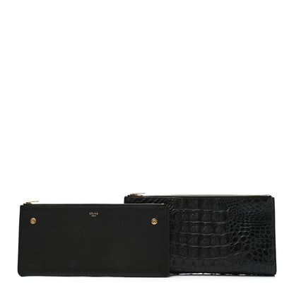 Celine Crocodile Embossed Calfskin Clutch Black 1 of 11