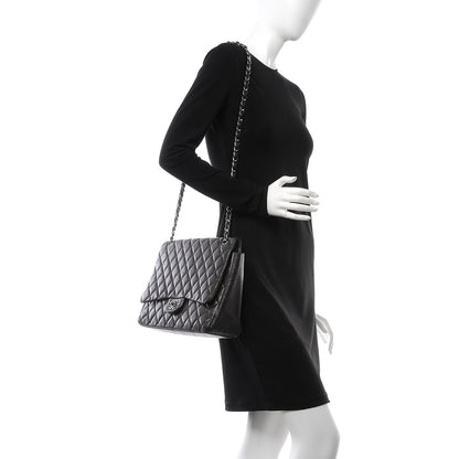Chanel Lambskin Quilted Maxi Single Flap Grey 2 of 18
