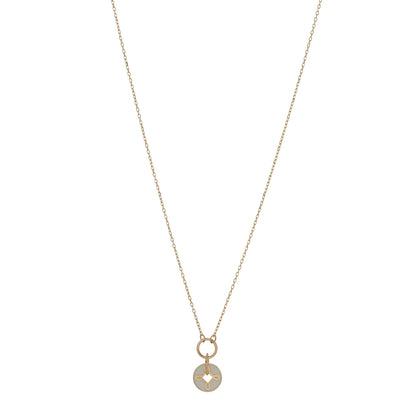 Foundrae 18K Yellow Gold Enamel Petite Champleve True Love Knot Necklace White 1 of 5